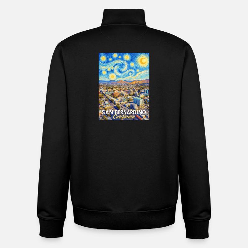 Ciel étoilé à San Bernardino - Sweat zippé unisexe en coton bio Stanley/Stella - noir
