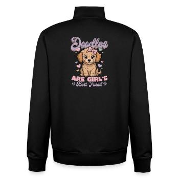 Goldendoodle Dog Breed - Unisex Organic Zip Sweatshirt by Stanley/Stella - black - Back - AI Model Male 185 light (185cm)
