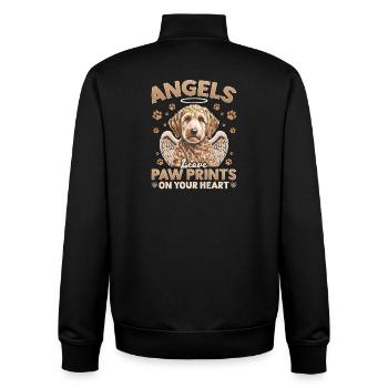 Goldendoodle Dog Breed - Unisex Organic Zip Sweatshirt by Stanley/Stella - black - Back - AI Model Male 185 light (185cm)