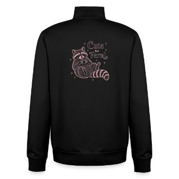 Cute But Feral Raccoon Coffee Shirt - Unisex Organic Zip Sweatshirt by Stanley/Stella - black - Back - AI Model Male 185 light (185cm)