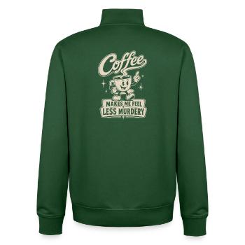 Coffee makes me less murderous - Unisex Organic Zip Sweatshirt by Stanley/Stella - bottle green - Back - AI Model Male 185 dark (185cm)