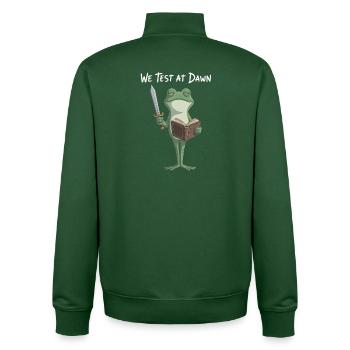 Dawn Test Froschritter - Unisex Organic Zip Sweatshirt von Stanley/Stella - Flaschengrün - Hinten - AI Model Male 185 dark (185cm)