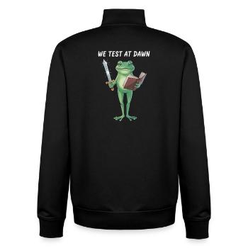 Dawn Quest Frog - Unisex Organic Zip Sweatshirt by Stanley/Stella - black - Back - AI Model Male 185 light (185cm)
