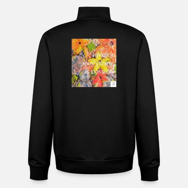 imagine everything is possible I statementstyle - Unisex Organic Zip Sweatshirt by Stanley/Stella - black