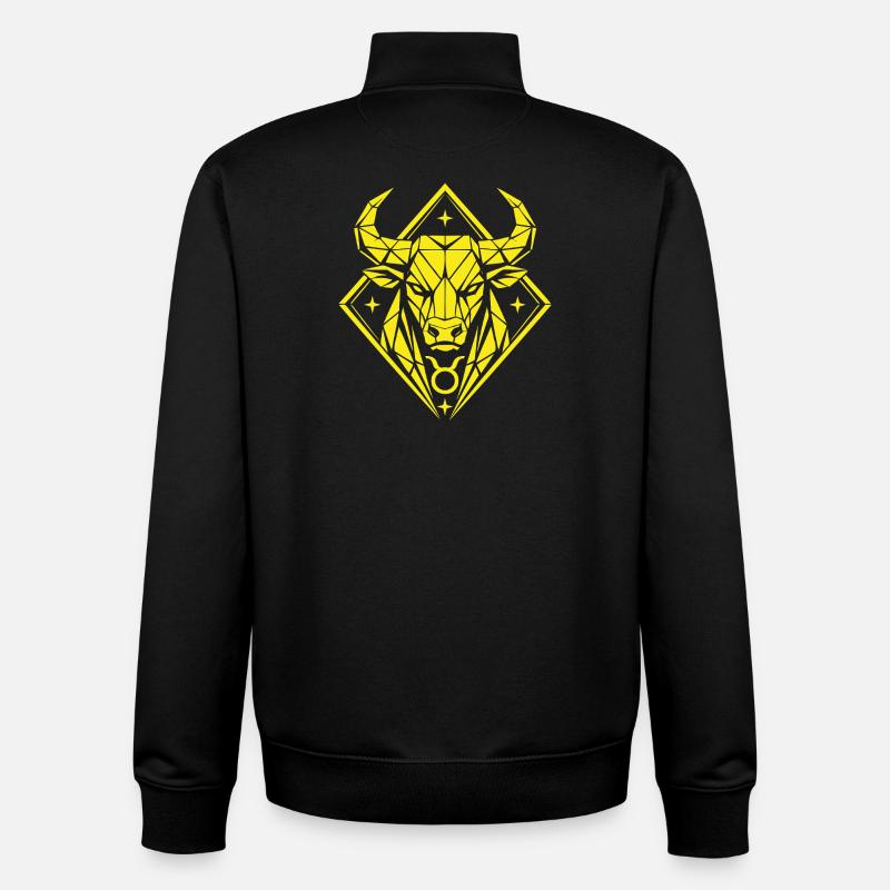 Geometric Bull – Stärke pur - Sternzeichen Stier - Unisex Organic Zip Sweatshirt von Stanley/Stella - Schwarz