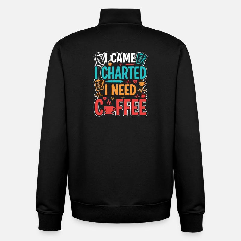 Night Shift Nurse, Tired - Unisex Organic Zip Sweatshirt by Stanley/Stella - black