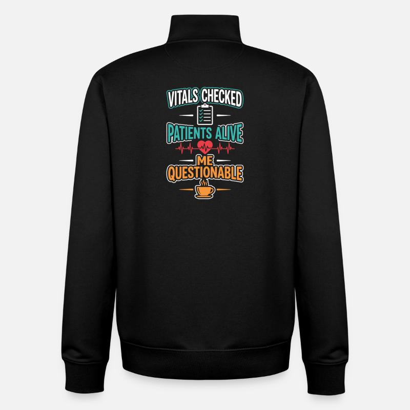 Night Shift Nurse, Tired - Unisex Organic Zip Sweatshirt by Stanley/Stella - black