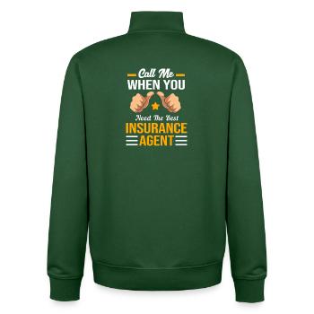 Insurance Insurance Agent - Unisex Organic Zip Sweatshirt by Stanley/Stella - bottle green - Back - AI Model Male 185 dark (185cm)