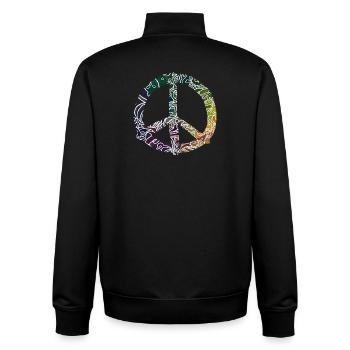 Kaleidoscope Peace-Sign Pattern - Unisex Organic Zip Sweatshirt by Stanley/Stella - black - Back - AI Model Male 185 light (185cm)