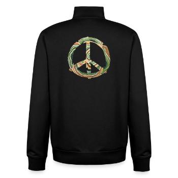 Watercolor Peace Circle - Unisex Organic Zip Sweatshirt by Stanley/Stella - black - Back - AI Model Male 185 light (185cm)