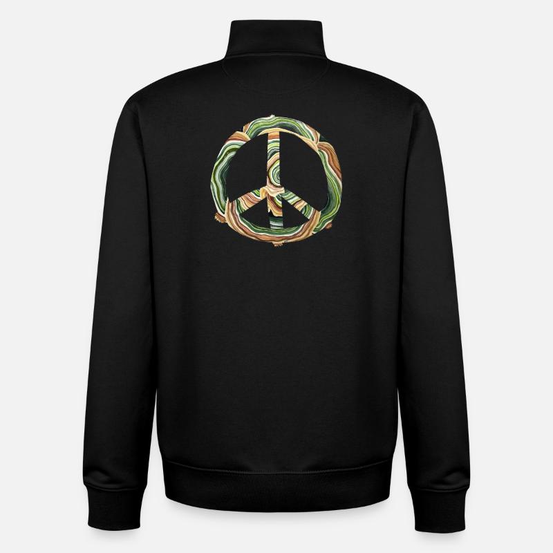 Cercle de la paix aquarelle - Sweat zippé unisexe en coton bio Stanley/Stella - noir