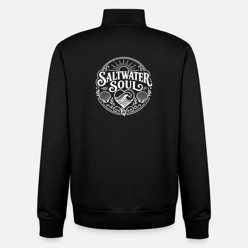 Âme d’eau salée - Sweat zippé unisexe en coton bio Stanley/Stella - noir