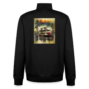 SOUL OF THE BAYOU -Southern Riverboat Architecture - Unisex Organic Zip Sweatshirt by Stanley/Stella - black - Back - AI Model Male 185 light (185cm)