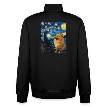 Zwergspitz Spitz Pomeranian - Unisex Organic Zip Sweatshirt by Stanley/Stella - black - Back - AI Model Male 185 light (185cm)