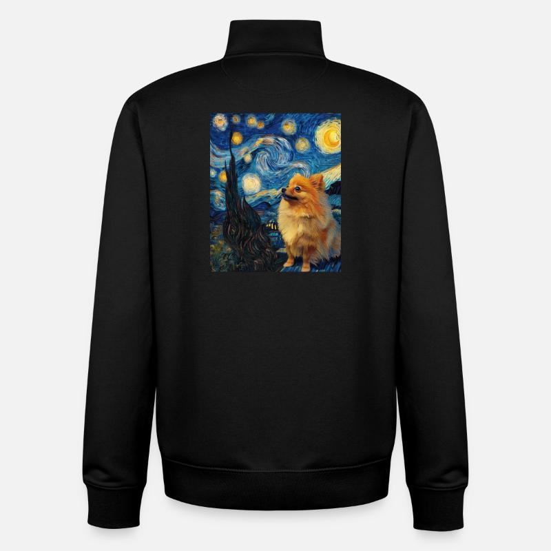 Zwergspitz Spitz Pomeranian - Unisex Organic Zip Sweatshirt by Stanley/Stella - black