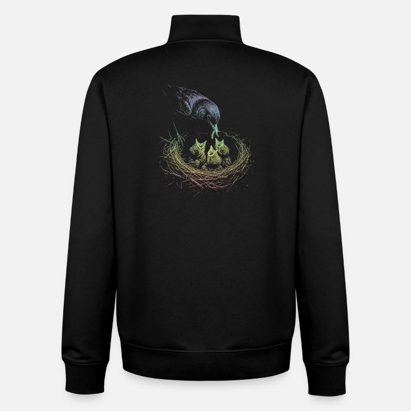 Merle - Sweat zippé unisexe en coton bio Stanley/Stella - noir