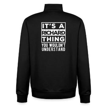 Das ist eine Richard-Sache, die du nicht verstehen würdest - Unisex Organic Zip Sweatshirt von Stanley/Stella - Schwarz - Hinten - AI Model Male 185 light (185cm)