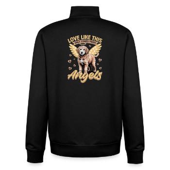 Goldendoodle Dog Breed - Unisex Organic Zip Sweatshirt by Stanley/Stella - black - Back - AI Model Male 185 light (185cm)