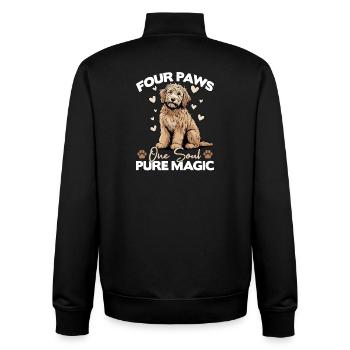 Goldendoodle Dog Breed - Unisex Organic Zip Sweatshirt by Stanley/Stella - black - Back - AI Model Male 185 light (185cm)