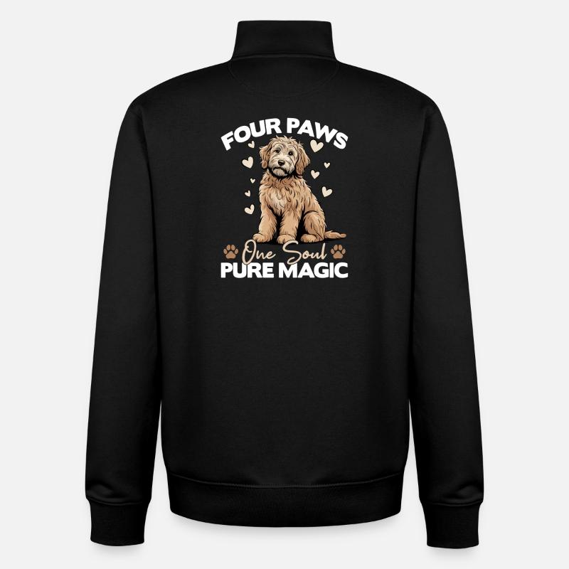 Race de chien Goldendoodle - Sweat zippé unisexe en coton bio Stanley/Stella - noir