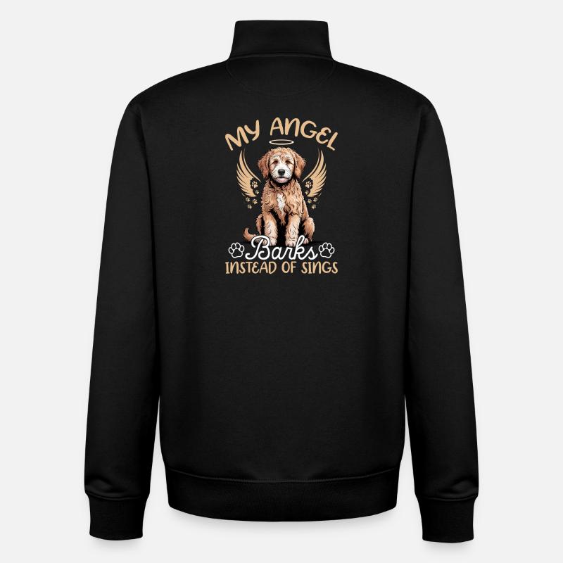 Race de chien Goldendoodle - Sweat zippé unisexe en coton bio Stanley/Stella - noir