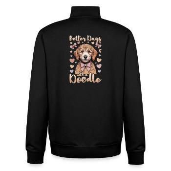 Goldendoodle Dog Breed - Unisex Organic Zip Sweatshirt by Stanley/Stella - black - Back - AI Model Male 185 light (185cm)