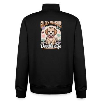 Goldendoodle Dog Breed - Unisex Organic Zip Sweatshirt by Stanley/Stella - black - Back - AI Model Male 185 light (185cm)