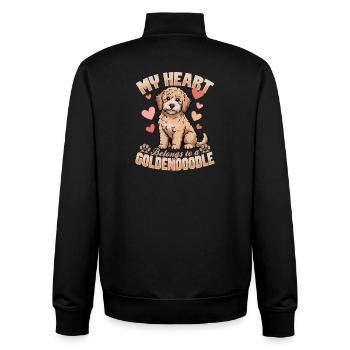 Goldendoodle Dog Breed - Unisex Organic Zip Sweatshirt by Stanley/Stella - black - Back - AI Model Male 185 light (185cm)
