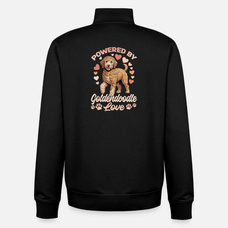 Race de chien Goldendoodle - Sweat zippé unisexe en coton bio Stanley/Stella - noir