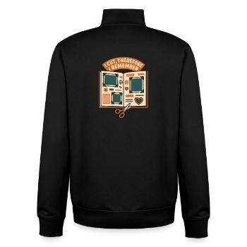 Ich schneide | Scrapbooking Basteln - Unisex Organic Zip Sweatshirt von Stanley/Stella - Schwarz - Hinten - AI Model Male 185 light (185cm)