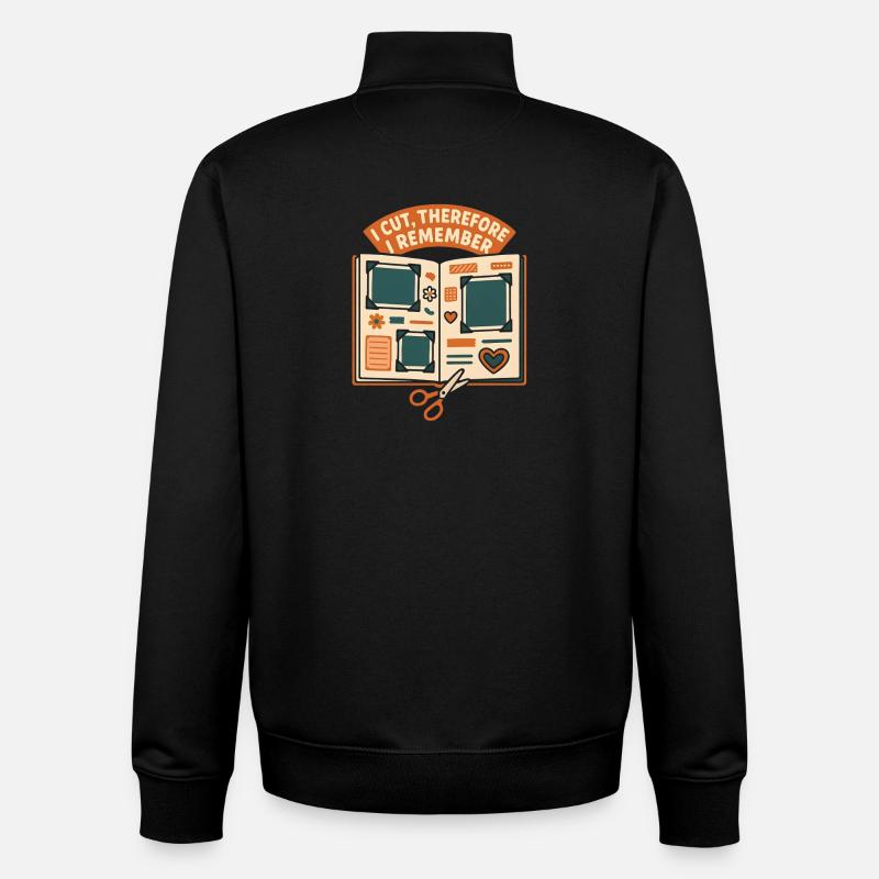 Ich schneide | Scrapbooking Basteln - Unisex Organic Zip Sweatshirt von Stanley/Stella - Schwarz