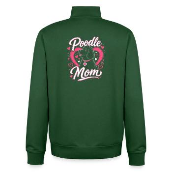 Pudel Mama Herzchen Design - Unisex Organic Zip Sweatshirt von Stanley/Stella - Flaschengrün - Hinten - AI Model Male 185 dark (185cm)