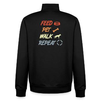 Füttern Streicheln Ausführen Wiederholen - Unisex Organic Zip Sweatshirt von Stanley/Stella - Schwarz - Hinten - AI Model Male 185 light (185cm)