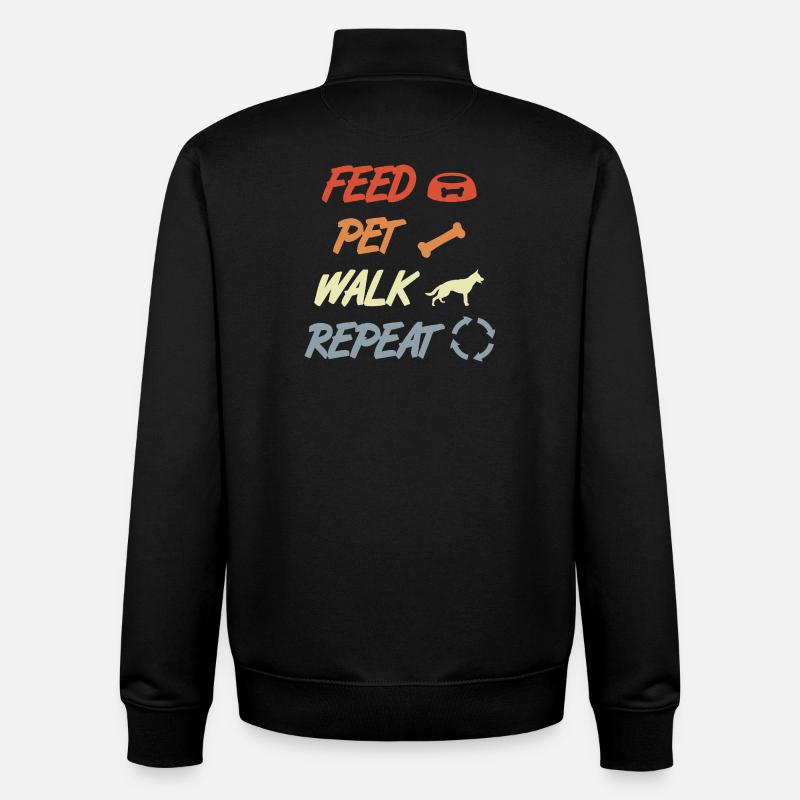 Feeding, petting, performing, repeating - Unisex Organic Zip Sweatshirt by Stanley/Stella - black