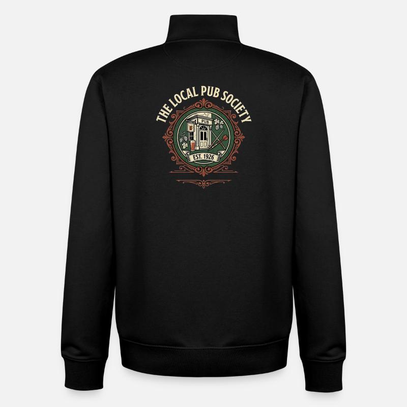 Local Pub Fan - Sweat zippé unisexe en coton bio Stanley/Stella - noir