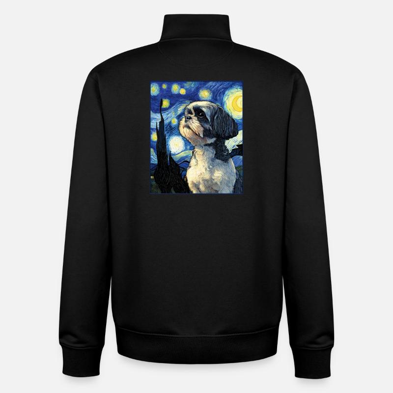 Shih Tzu - Sweat zippé unisexe en coton bio Stanley/Stella - noir