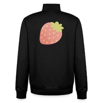 Pastel Strawberry Minimal - Unisex Organic Zip Sweatshirt by Stanley/Stella - black - Back - AI Model Male 185 light (185cm)