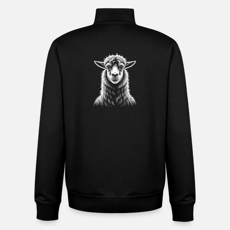 lama - Unisex Organic Zip Sweatshirt by Stanley/Stella - black