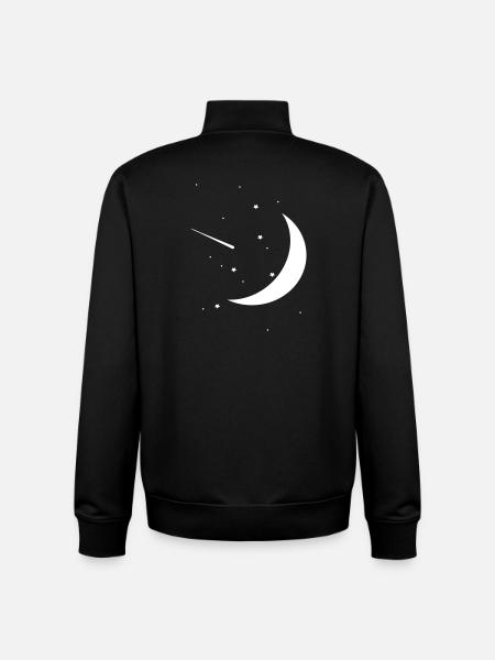 Ciel nocturne - Sweat zippé unisexe en coton bio Stanley/Stella - noir