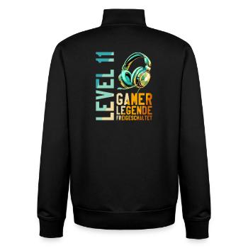11. Geburtstag Junge Mädchen Gaming Level 11 Jahre - Unisex Organic Zip Sweatshirt von Stanley/Stella - Schwarz - Hinten - AI Model Male 185 light (185cm)