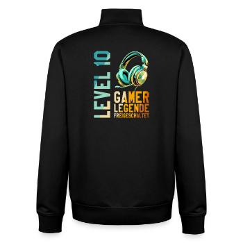 10. Geburtstag Junge Mädchen Gaming Level 10 Jahre - Unisex Organic Zip Sweatshirt von Stanley/Stella - Schwarz - Hinten - AI Model Male 185 light (185cm)