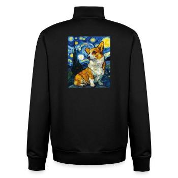 Corgi gallois Pembroke - Sweat zippé unisexe en coton bio Stanley/Stella - noir - Dos - AI Model Male 185 light (185cm)