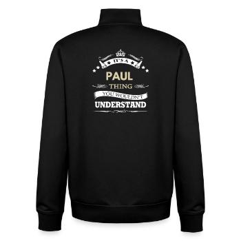 Paul Name - Its A paul Thing You Wouldn't - Unisex Organic Zip Sweatshirt by Stanley/Stella - black - Back - AI Model Male 185 light (185cm)