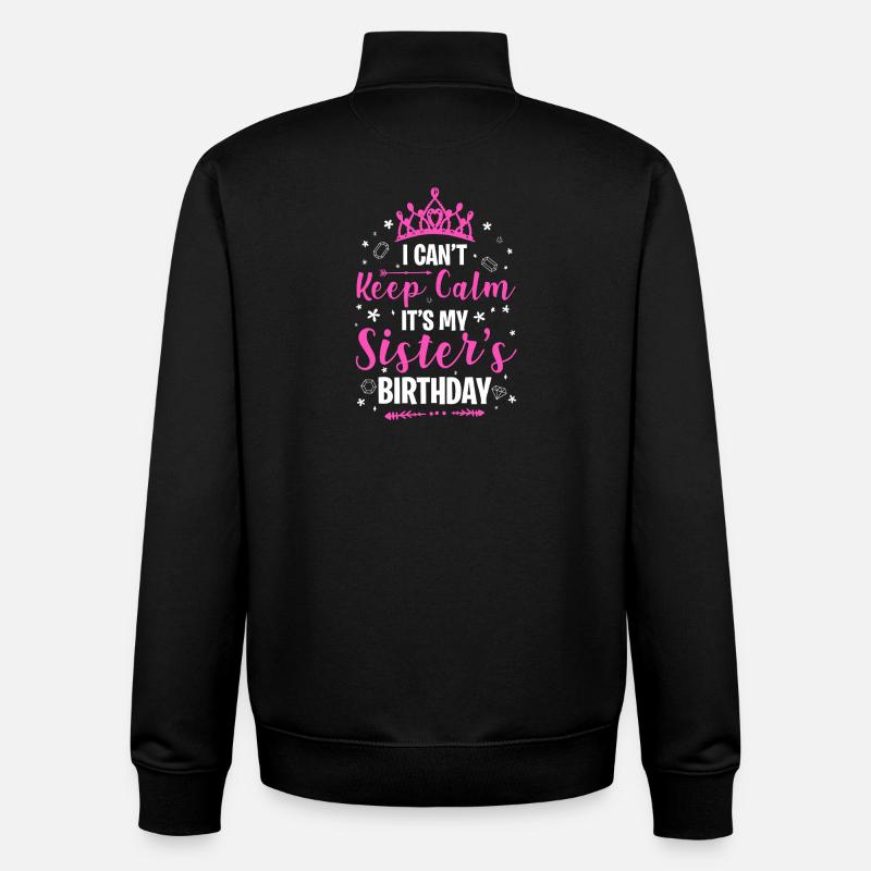 Sister's Birthday Crown Tee - Unisex Organic Zip Sweatshirt by Stanley/Stella - black