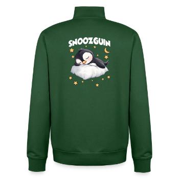 Snoozguin Penguin Pyjama Matinal Fatigué - Sweat zippé unisexe en coton bio Stanley/Stella - vert bouteille - Dos - AI Model Male 185 dark (185cm)