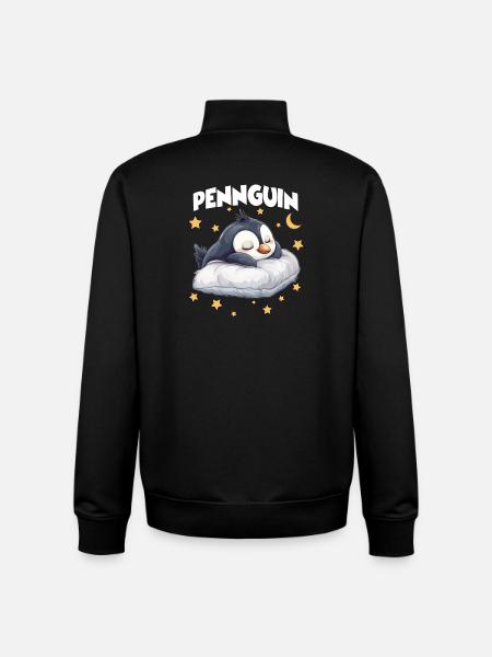 Pennguin Pinguin Pyjama Morgenmuffel Langschläfer  - Unisex Organic Zip Sweatshirt von Stanley/Stella - Schwarz