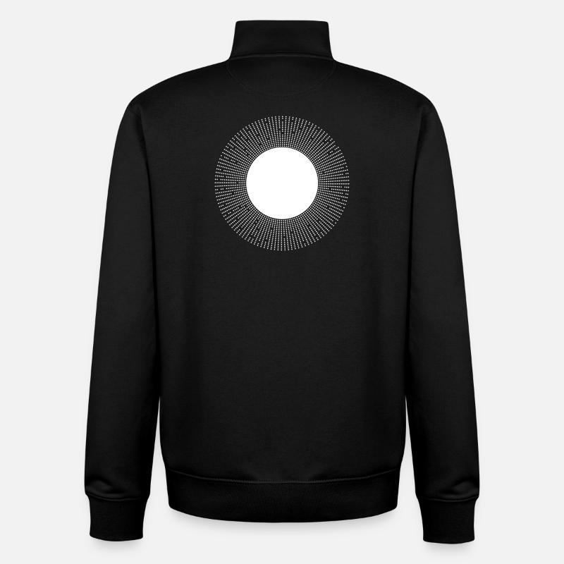 Circular Dot Burst Radiance - Unisex Organic Zip Sweatshirt by Stanley/Stella - black