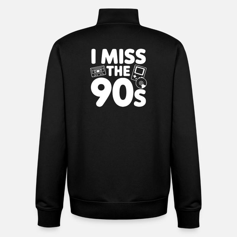 Ich vermisse die 90er - Unisex Organic Zip Sweatshirt von Stanley/Stella - Schwarz