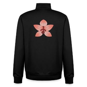Pastellorchideenblüte - Unisex Organic Zip Sweatshirt von Stanley/Stella - Schwarz - Hinten - AI Model Male 185 light (185cm)