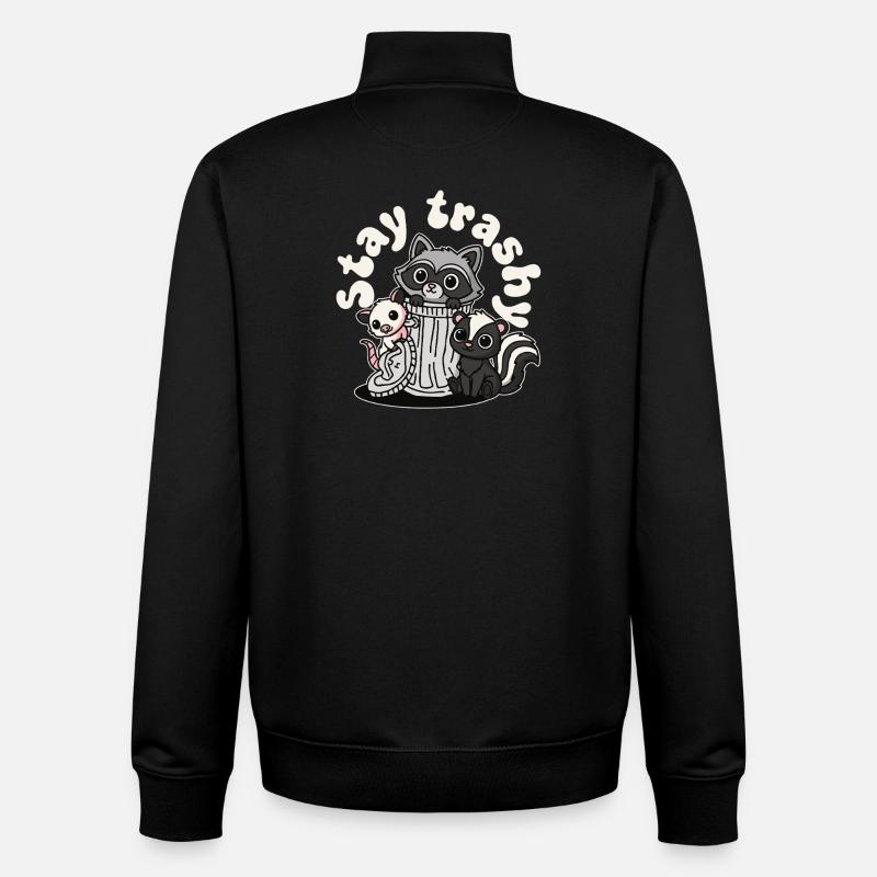 Reste Raton laveur Opossum Skunk - Sweat zippé unisexe en coton bio Stanley/Stella - noir